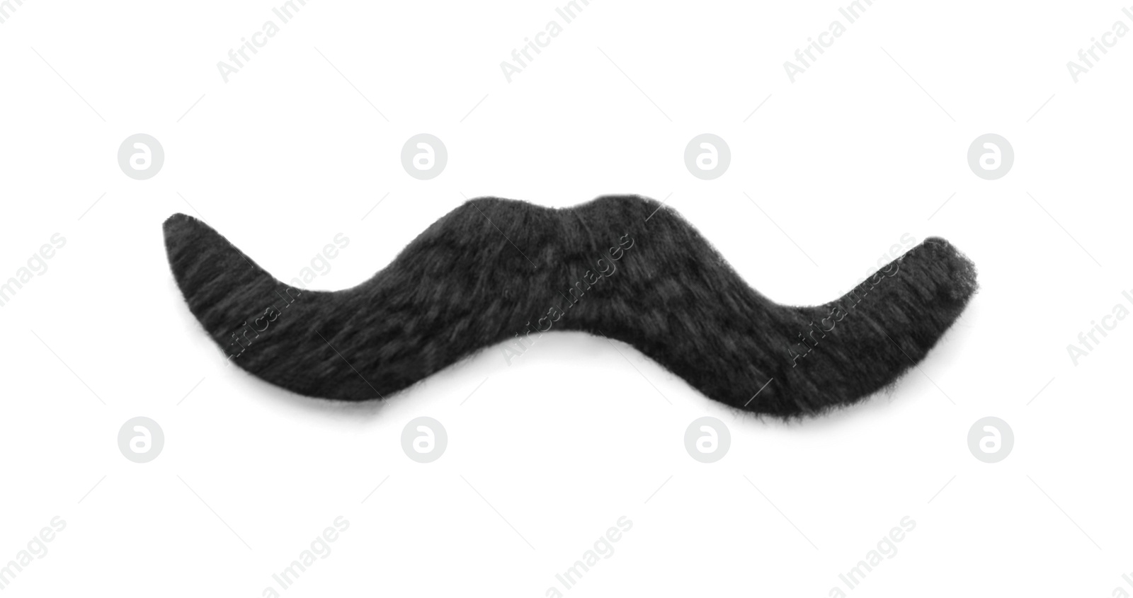 Photo of One funny fake mustache isolated on white, top view