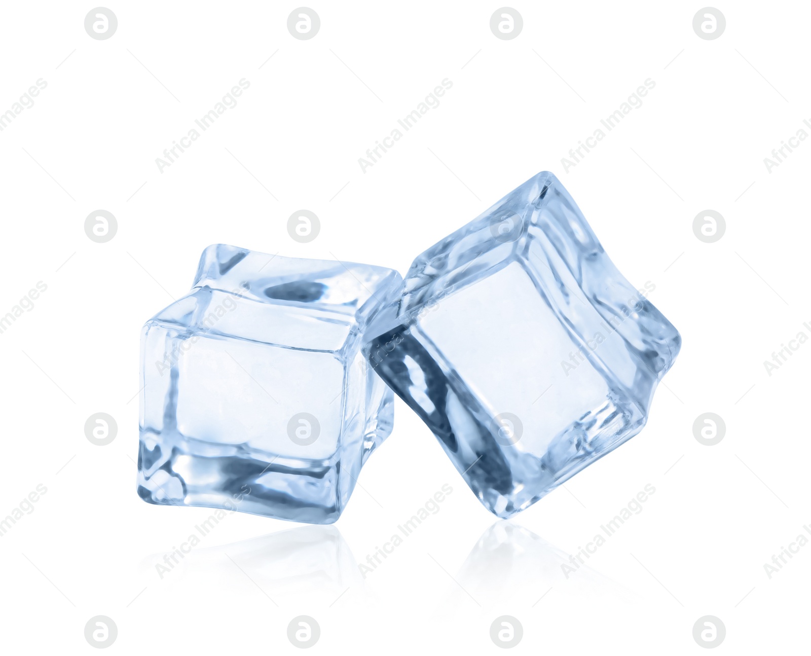 Photo of Crystal clear ice cubes isolated on white