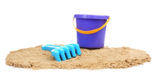 Composition with beach objects on white background