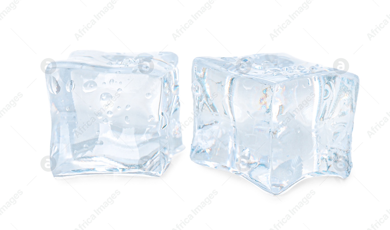 Photo of Crystal clear ice cubes isolated on white