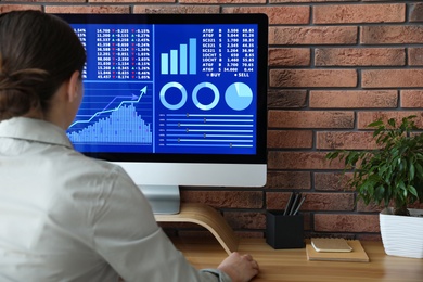 Businesswoman working with modern computer in office