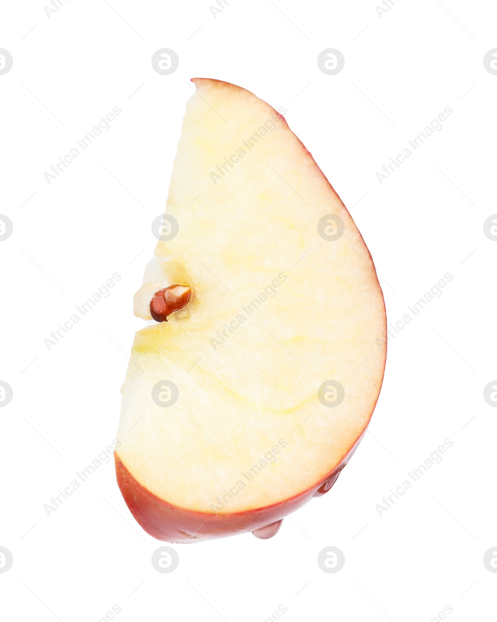 Photo of Piece of ripe red apple isolated on white