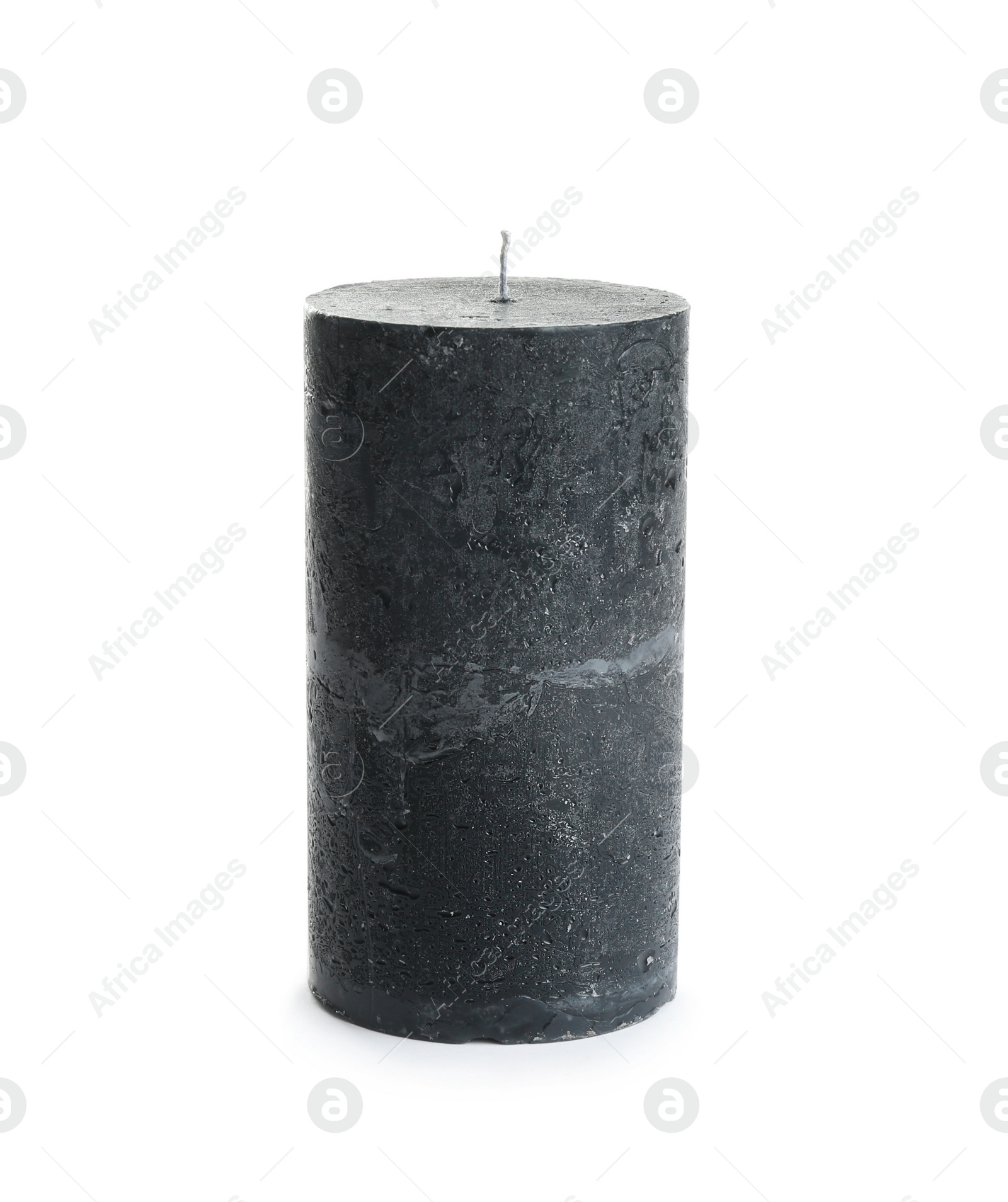 Photo of Dark aromatic decorative candle isolated on white