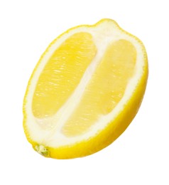 Fresh ripe lemon half isolated on white