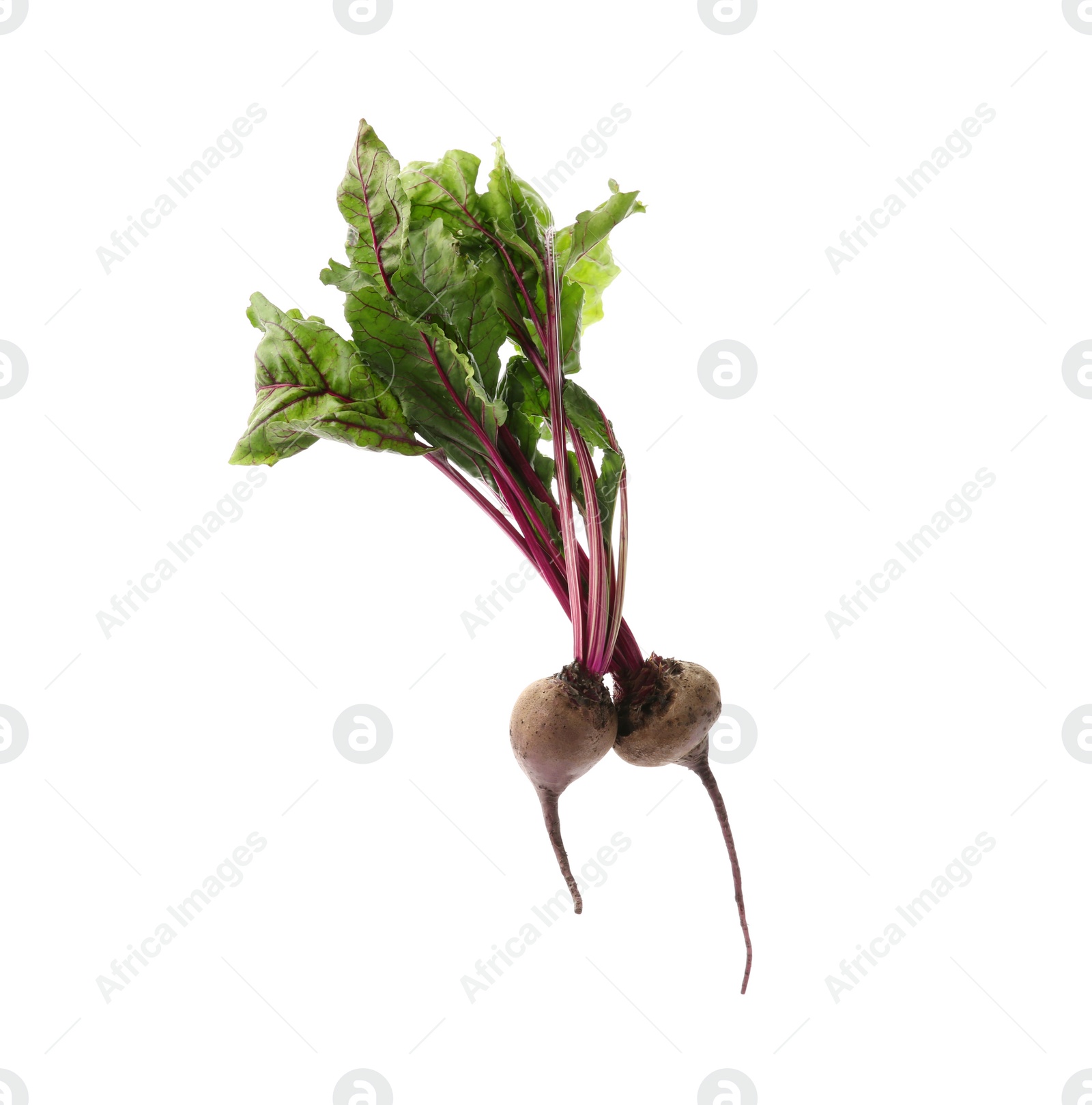 Photo of Fresh beets with leaves on white background