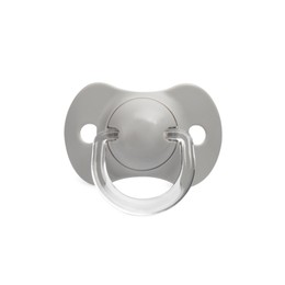 Photo of New light grey baby pacifier isolated on white