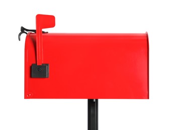 Photo of One red letter box on white background