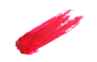 Photo of Lipstick smear isolated on white. Cosmetic product