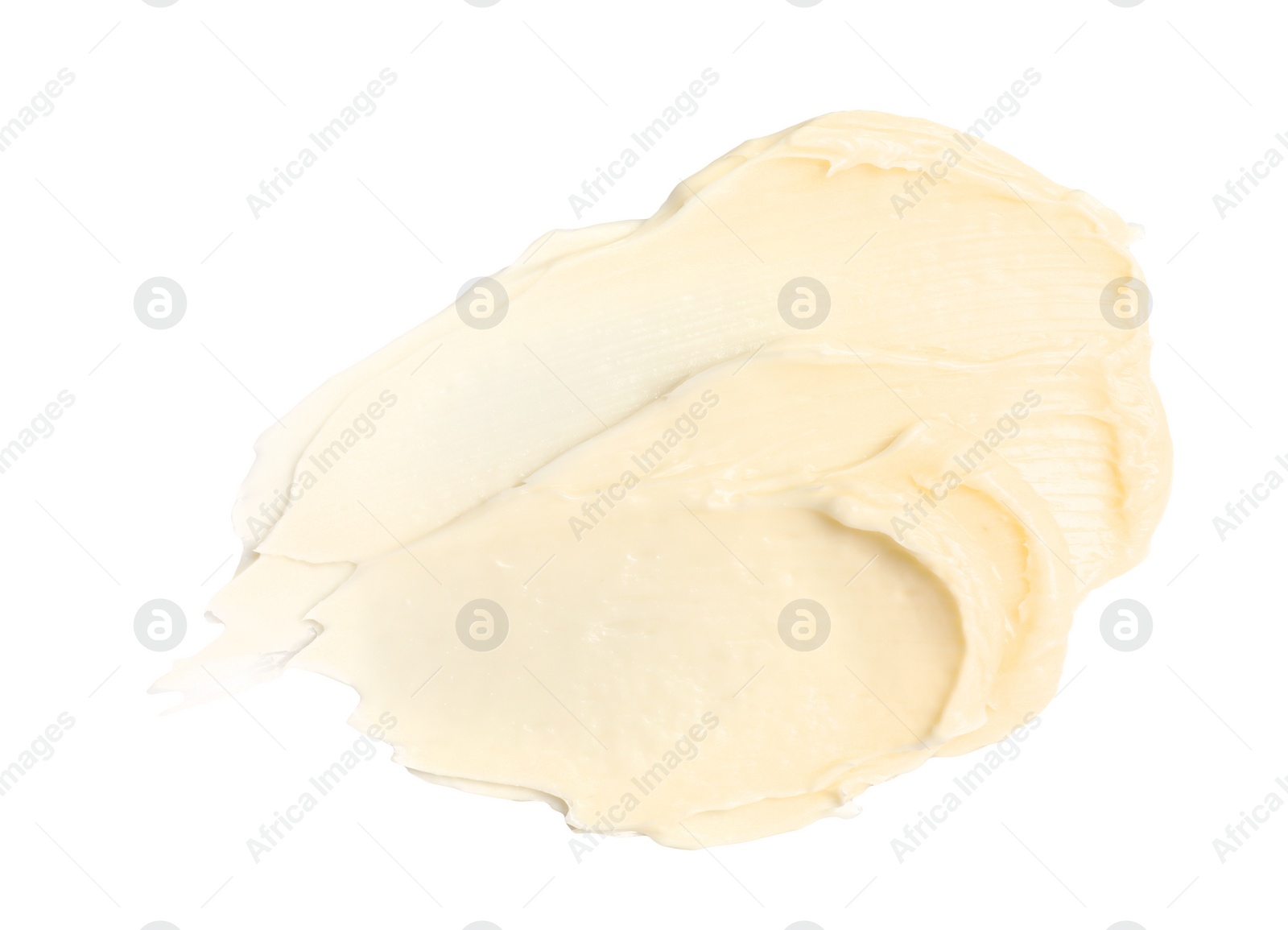 Photo of Tasty butter on white background, top view