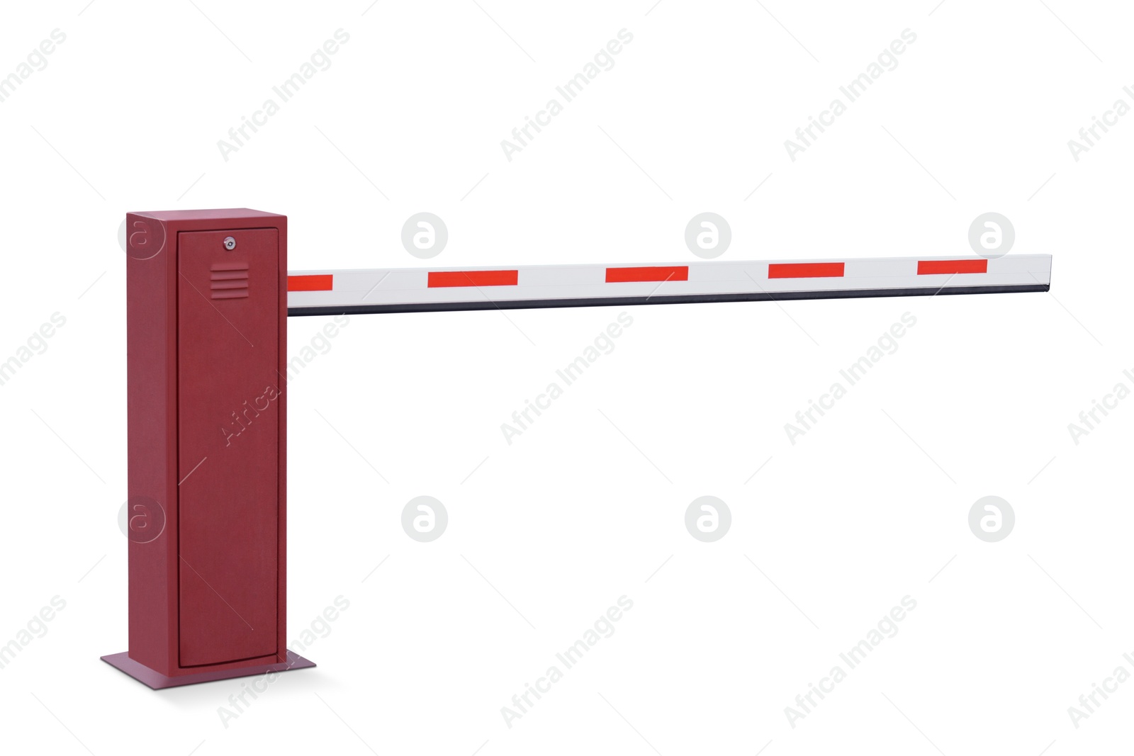 Image of One closed boom barrier isolated on white