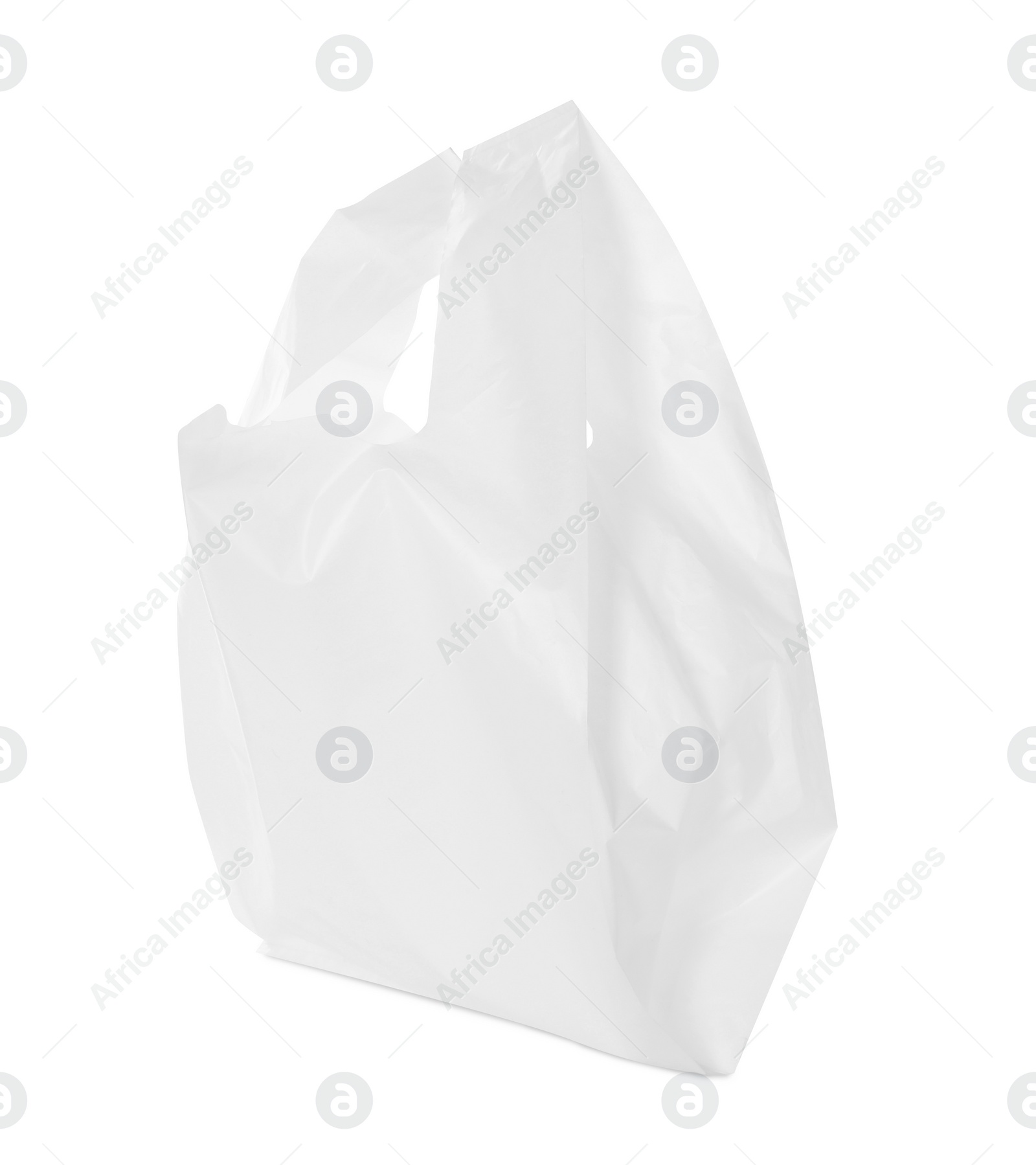 Photo of One new plastic bag isolated on white