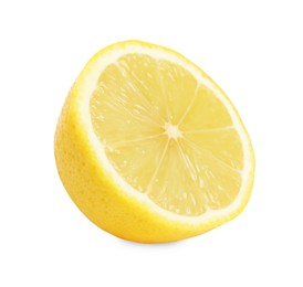 Citrus fruit. Half of fresh lemon isolated on white