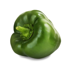 Photo of Ripe green bell pepper isolated on white