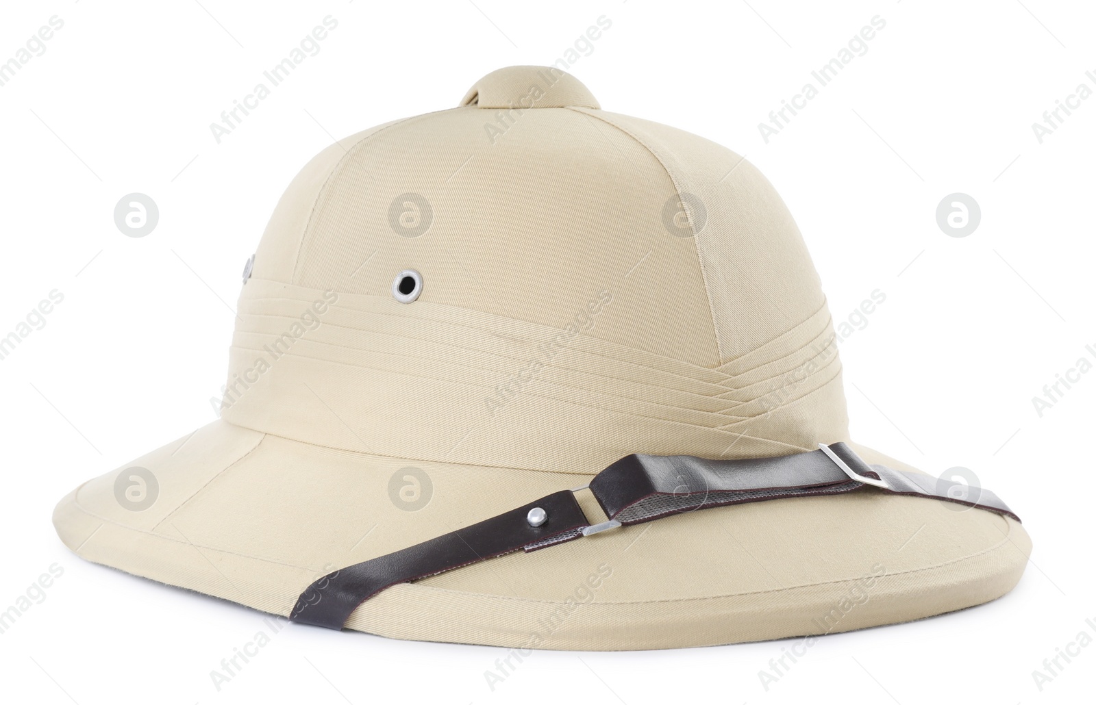 Photo of Stylish safari hat isolated on white. Trendy headdress