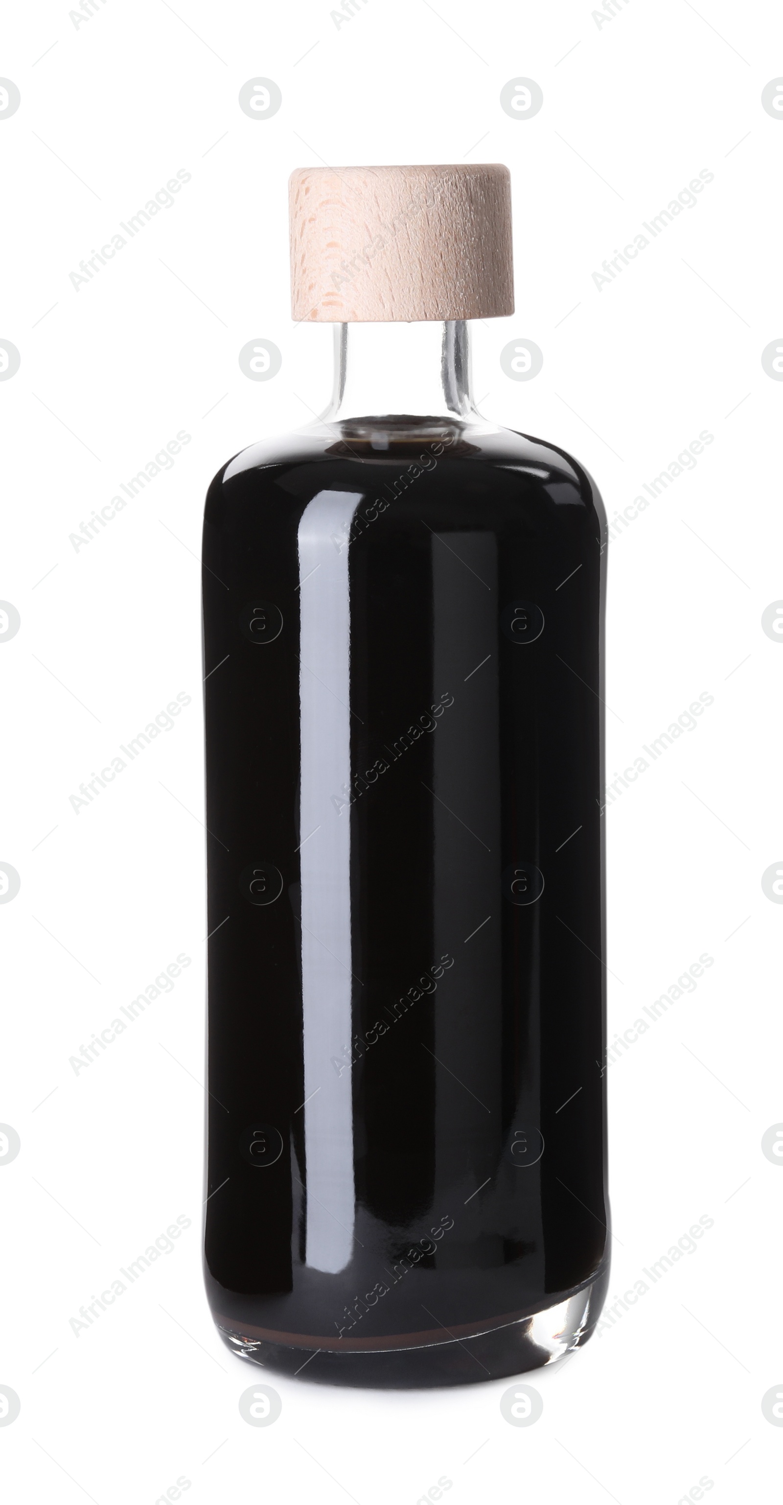 Photo of Bottle with coffee liqueur isolated on white