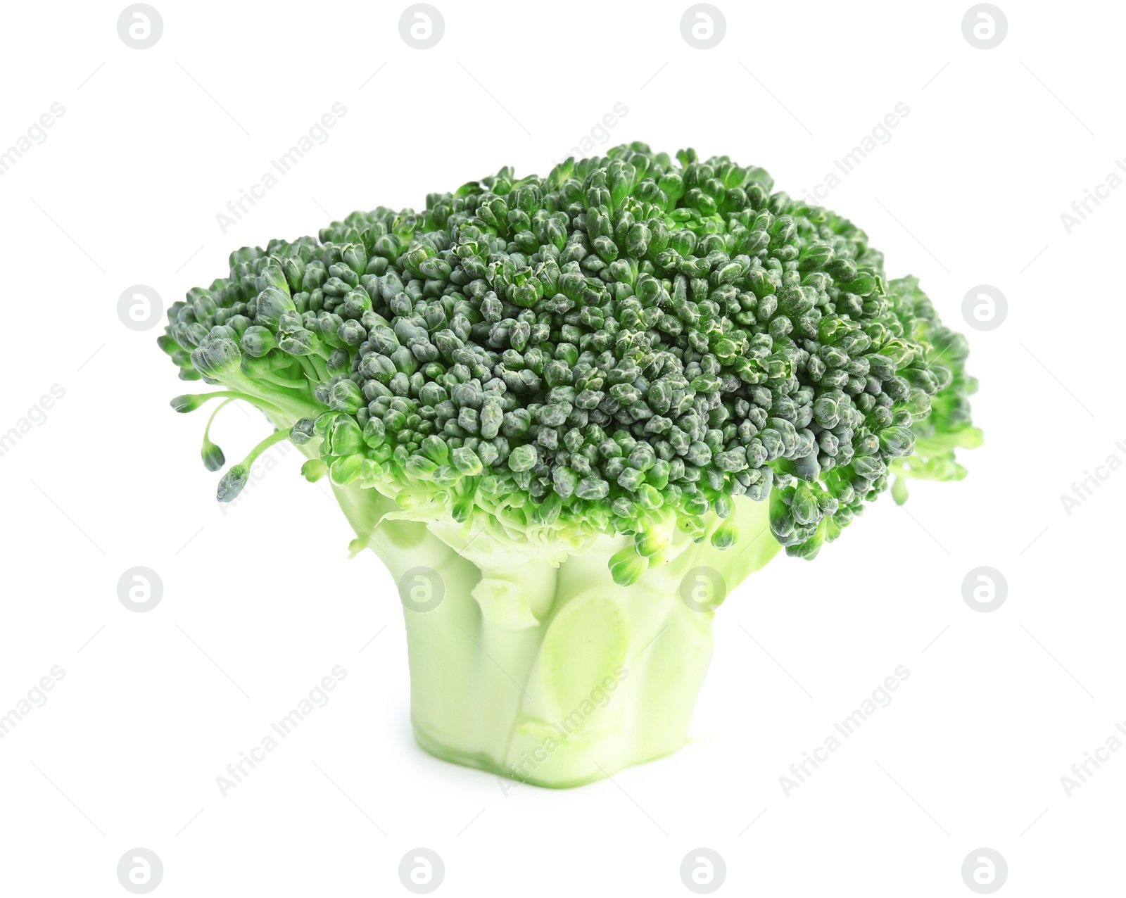 Photo of Fresh green broccoli on white background. Organic food