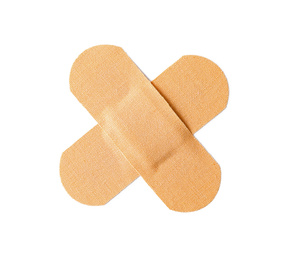 Photo of Medical sticking plasters isolated on white. First aid item