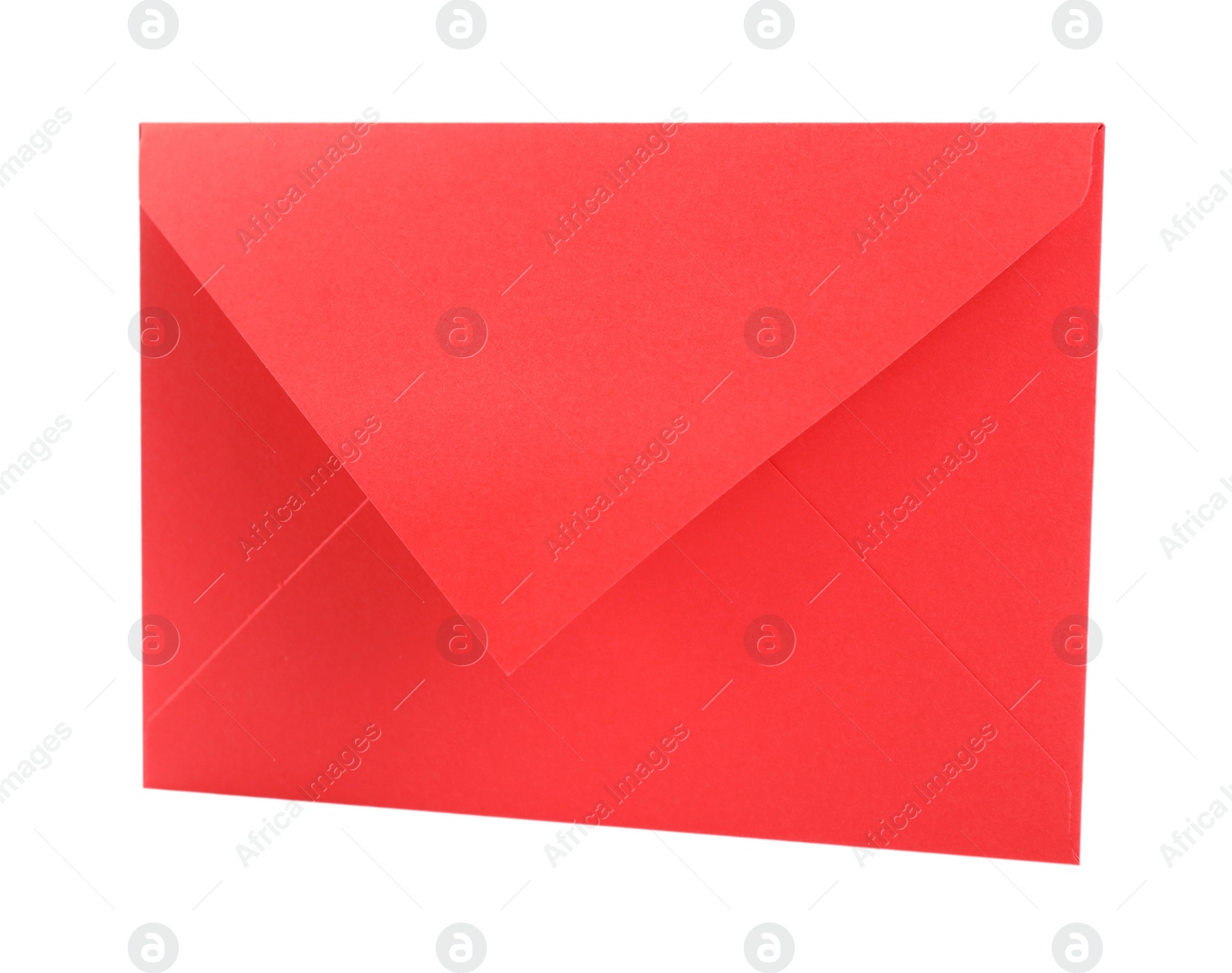 Photo of One red letter envelope isolated on white