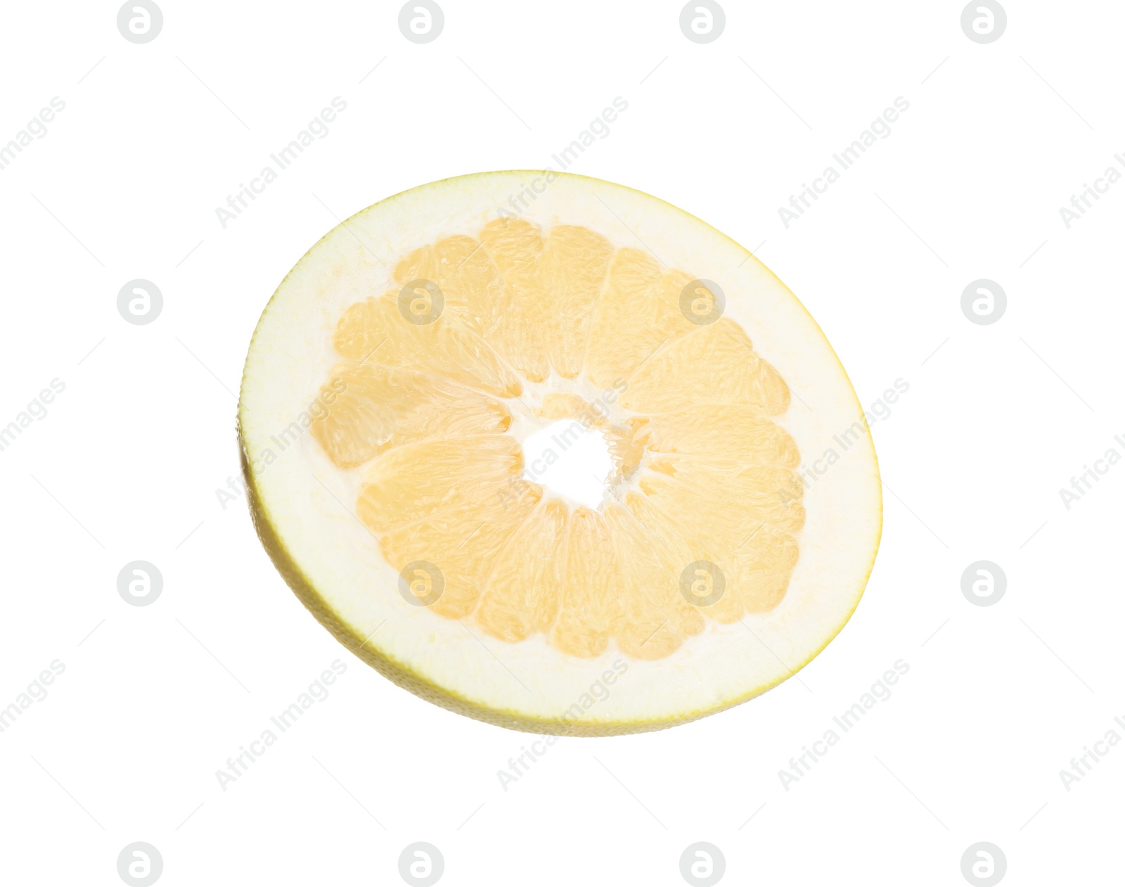 Photo of Slice of yellow pomelo isolated on white