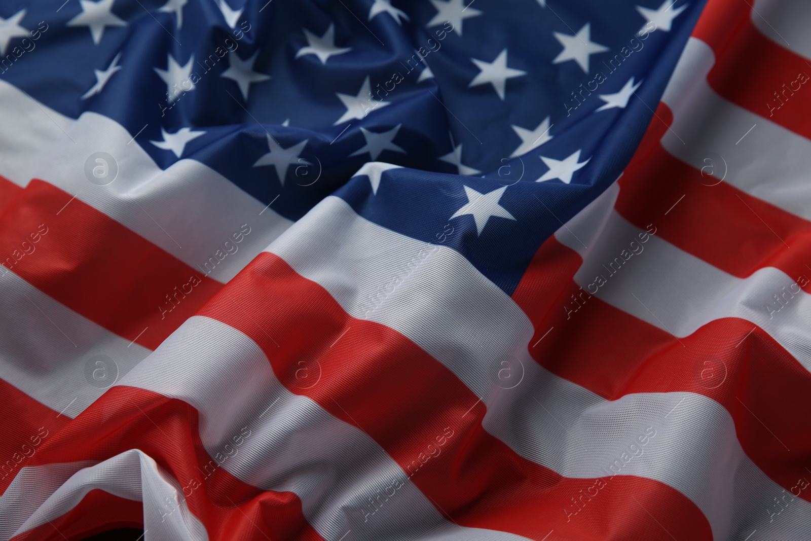 Photo of Flag of USA as background, closeup view