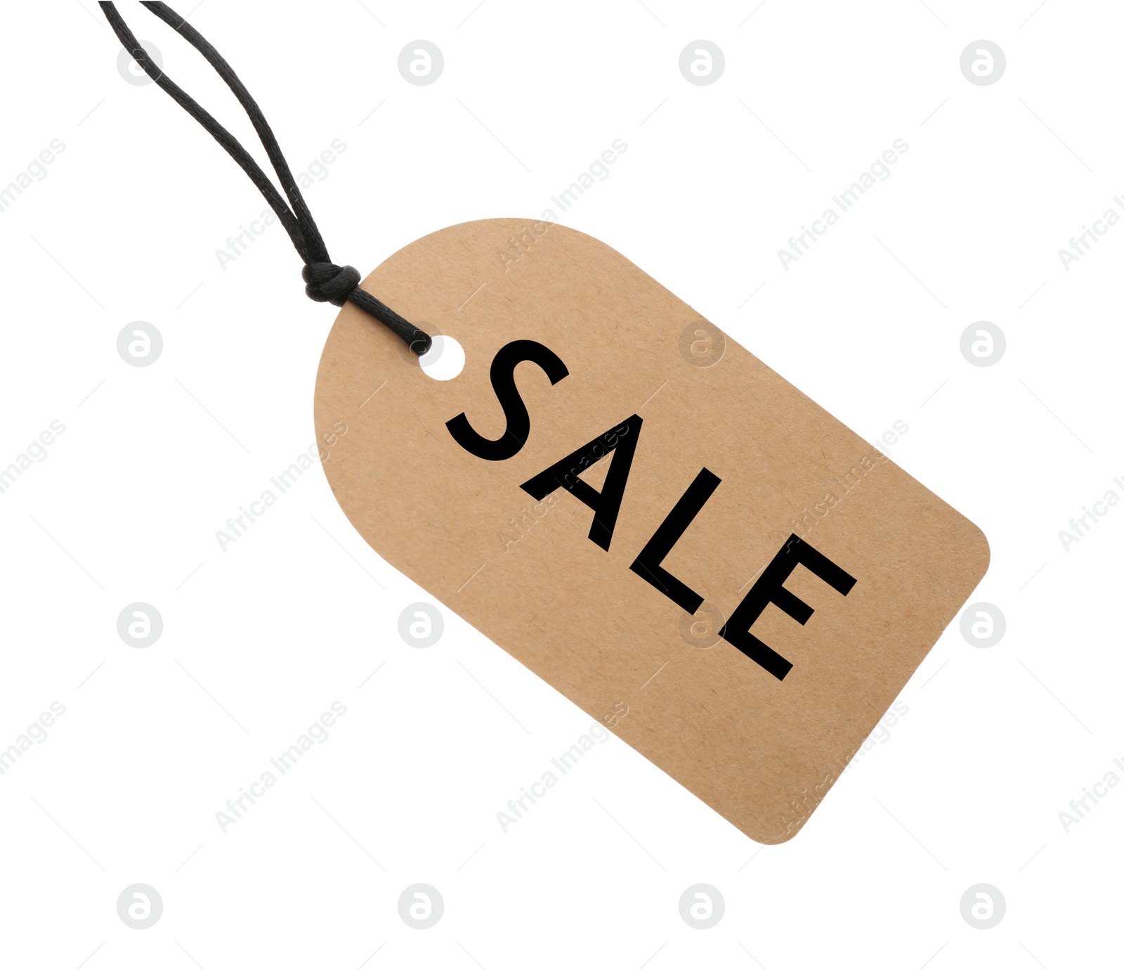 Image of Tag with word SALE on white background