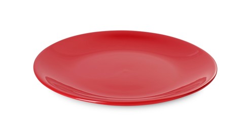 One beautiful red plate isolated on white