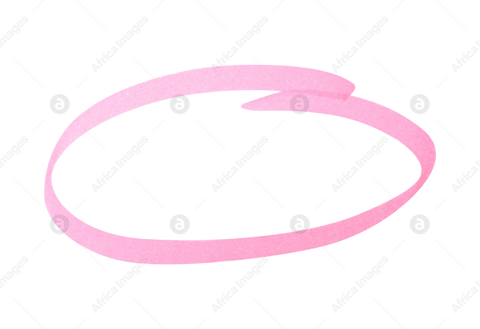 Photo of Ellipse drawn with pink marker on white background, top view