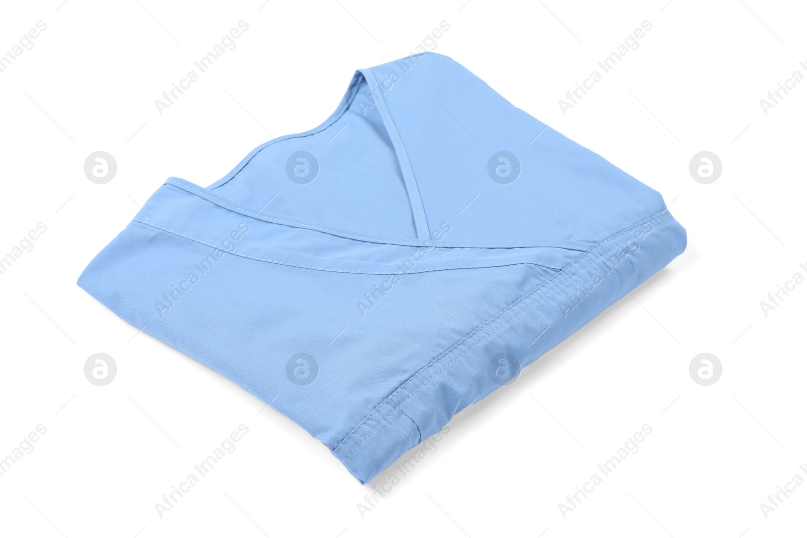 Photo of Light blue medical uniform isolated on white