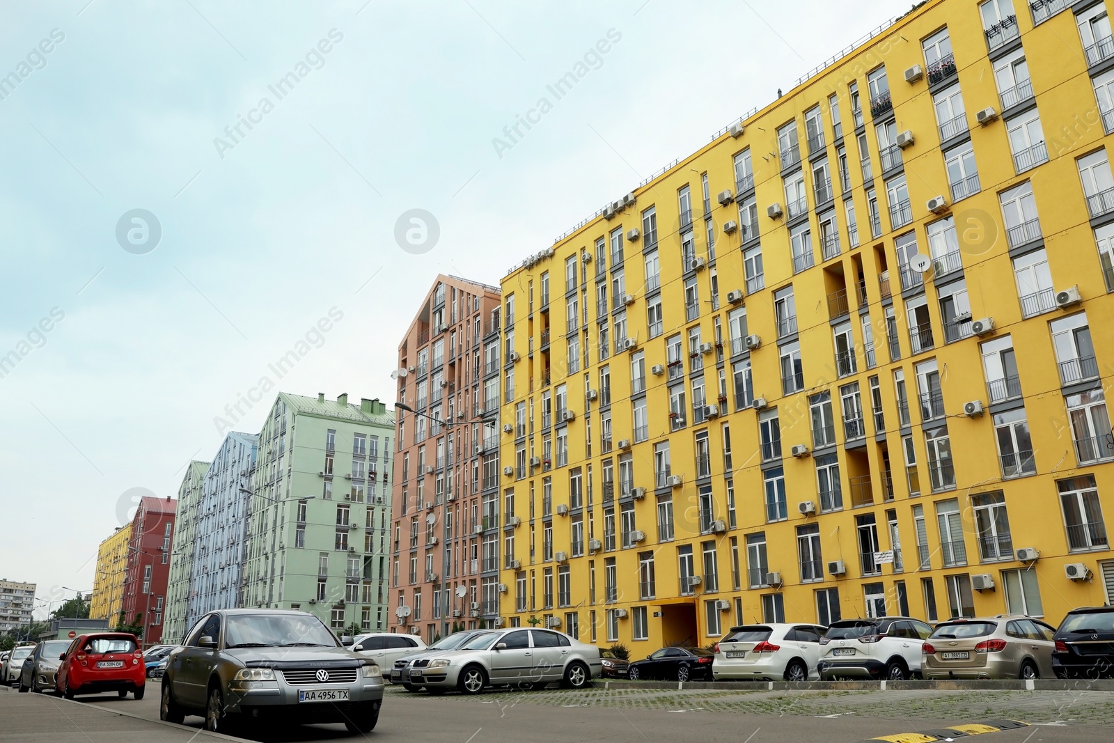 Photo of KYIV, UKRAINE - MAY 21, 2019: Modern housing estate COMFORT TOWN in Dniprovskyi district on sunny day