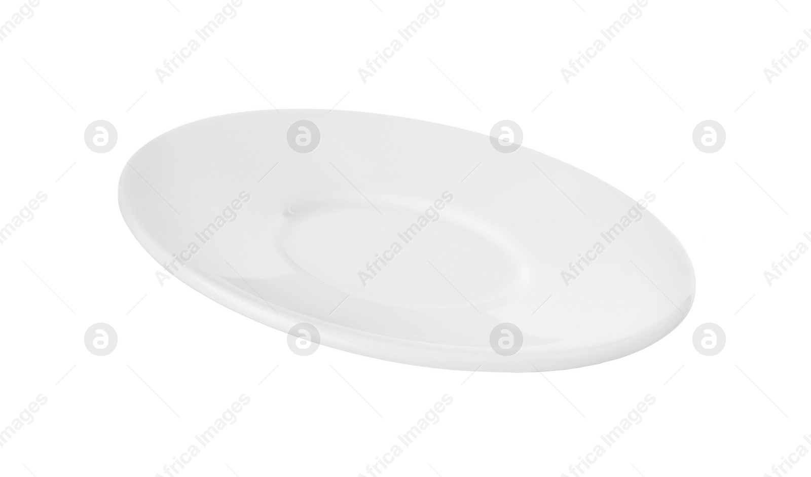 Photo of Ceramic plate isolated on white. Cooking utensil