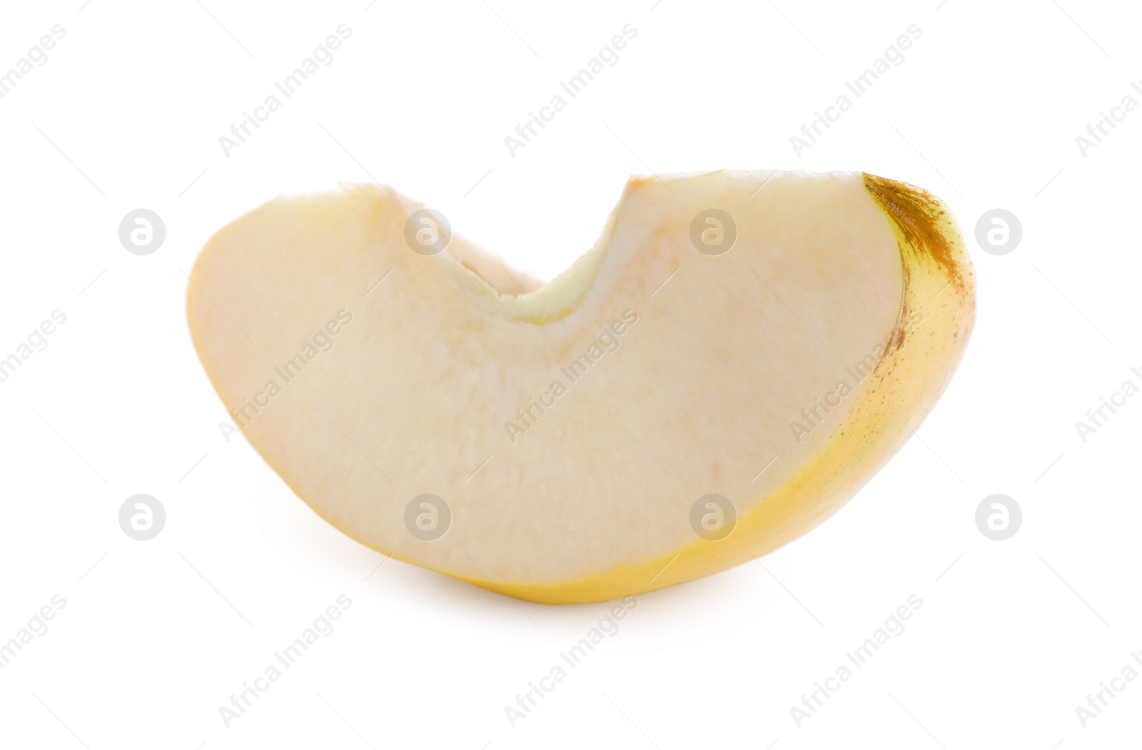 Photo of Slice of ripe quince on white background