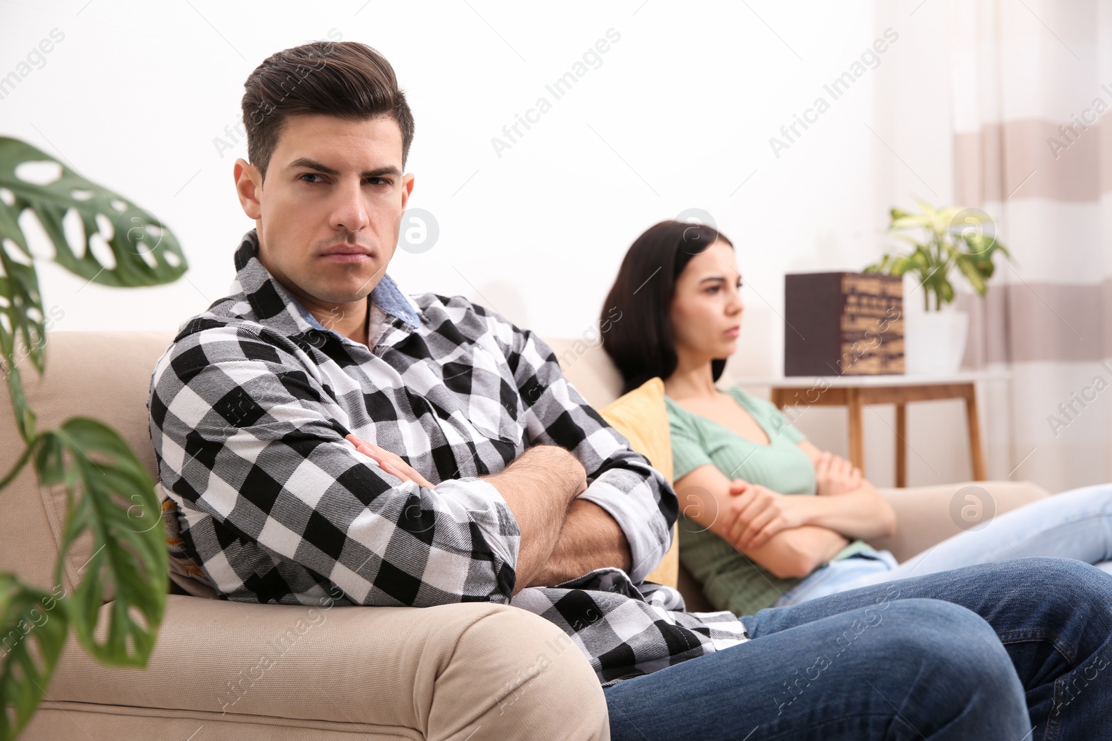 Photo of Couple with problems in relationship at home