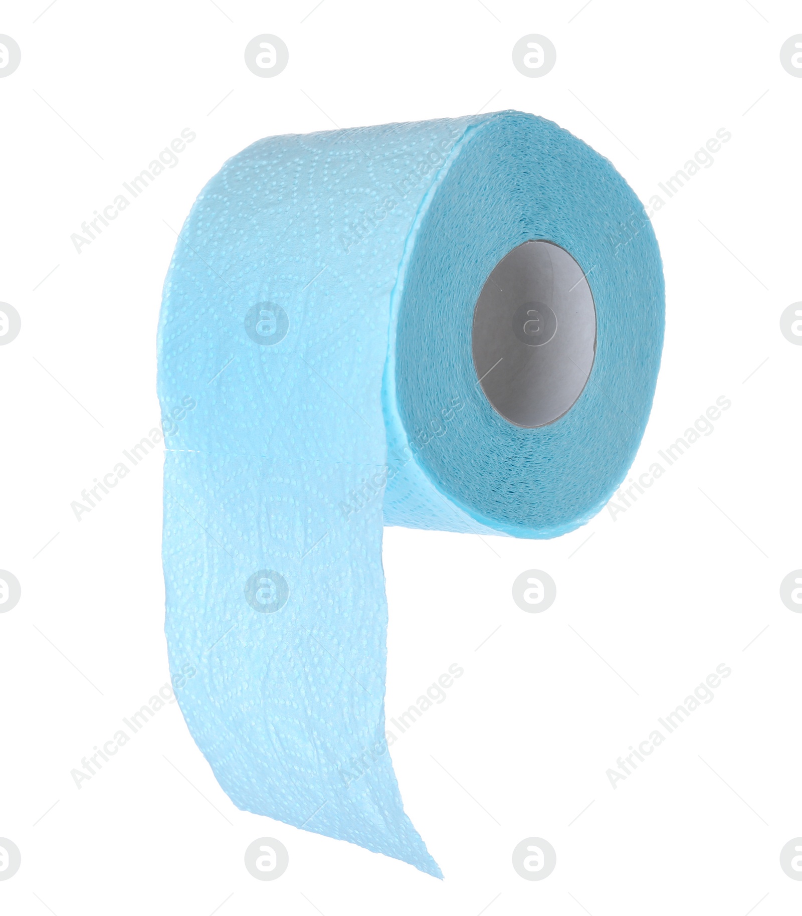 Photo of Roll of toilet paper on white background. Personal hygiene