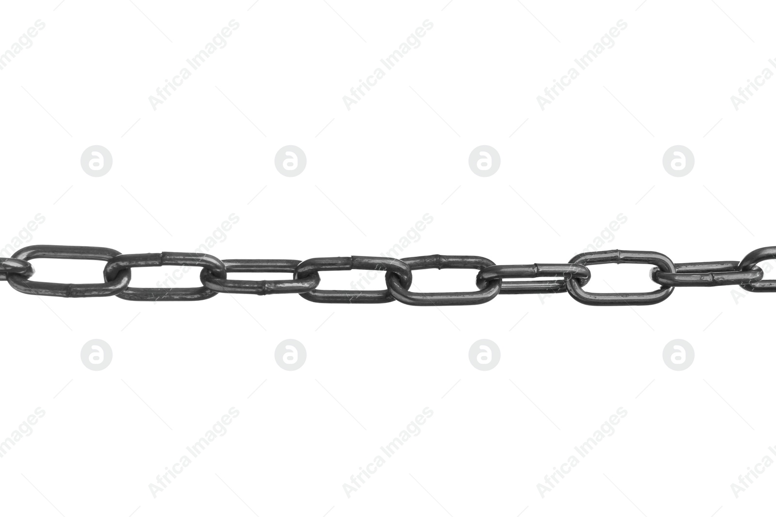 Photo of One common metal chain isolated on white