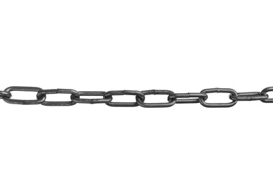 Photo of One common metal chain isolated on white