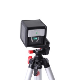 Laser level with tripod isolated on white
