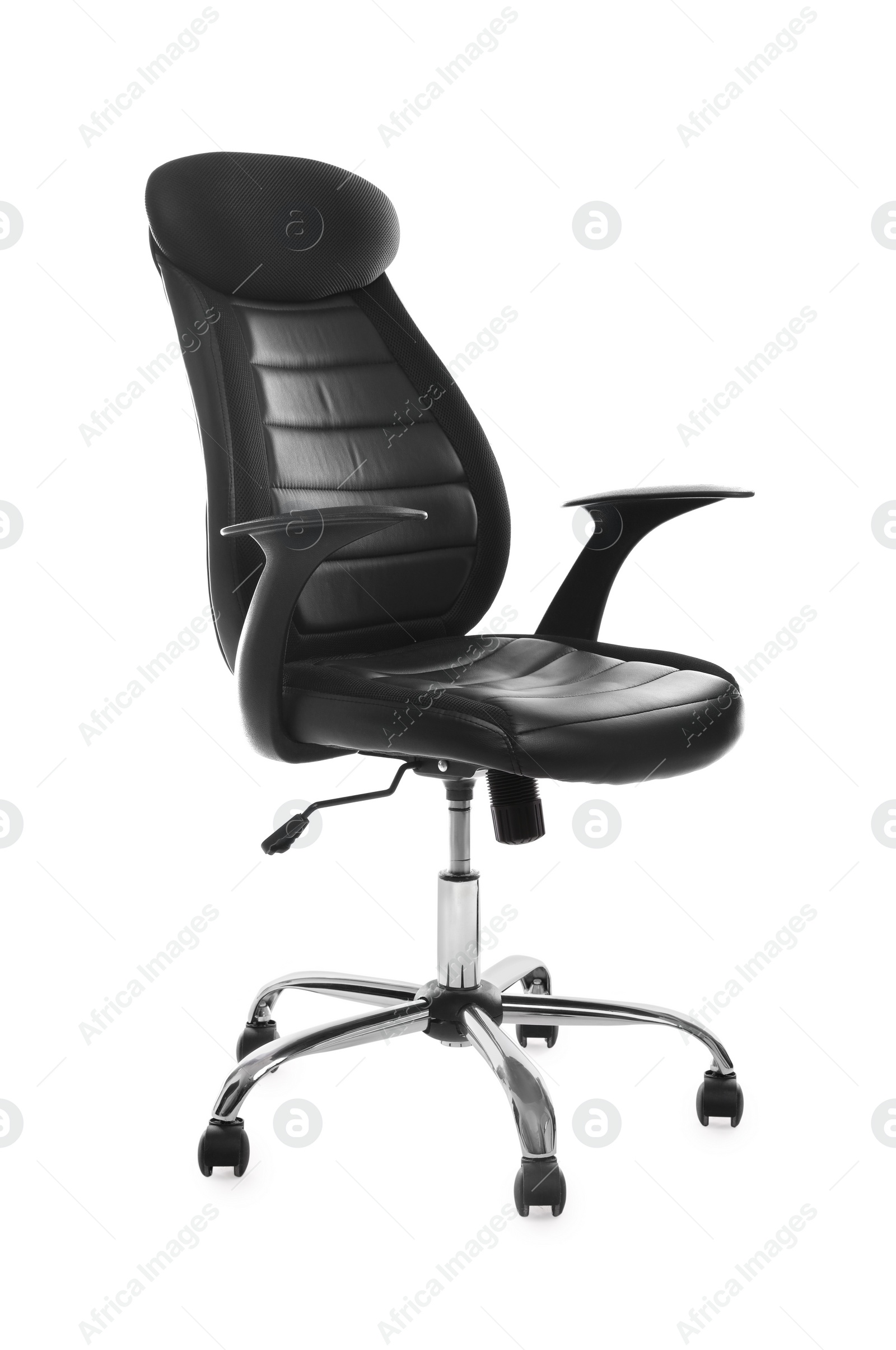 Photo of Comfortable leather office chair isolated on white