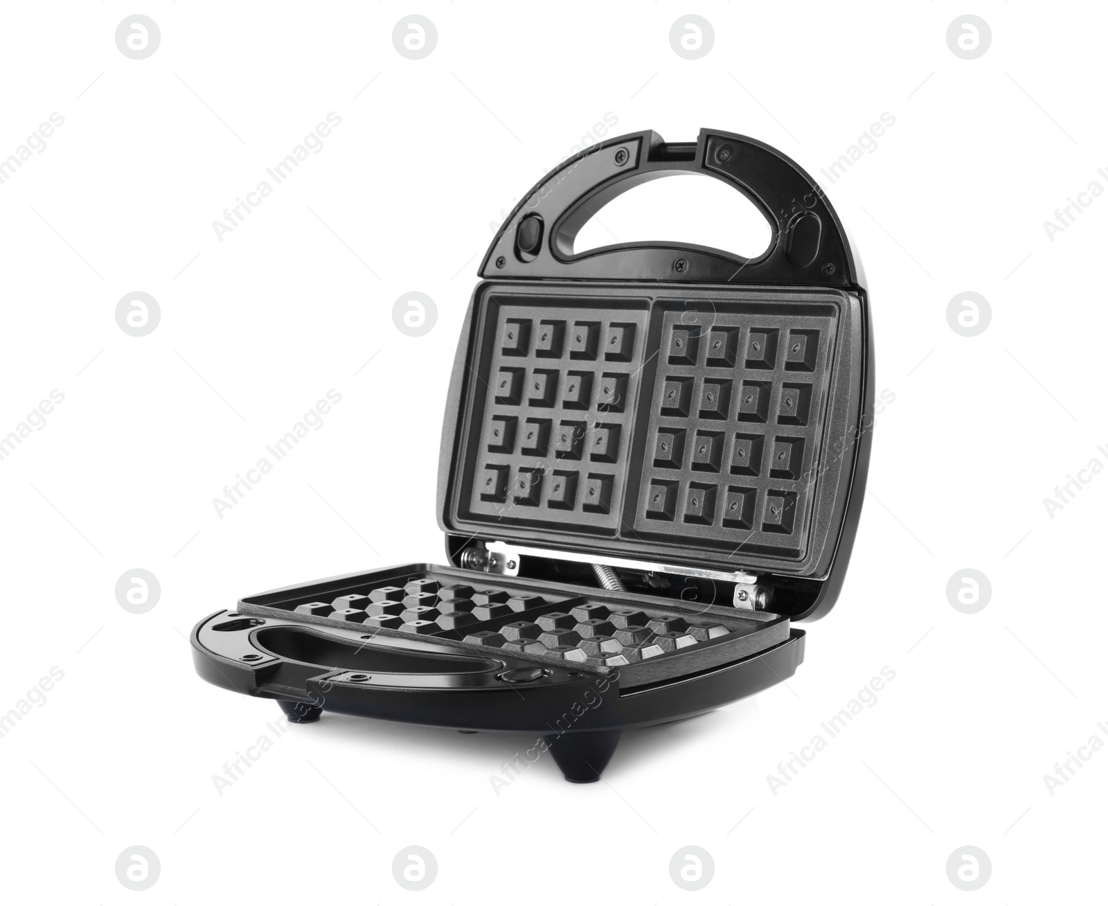 Photo of New modern waffle iron isolated on white