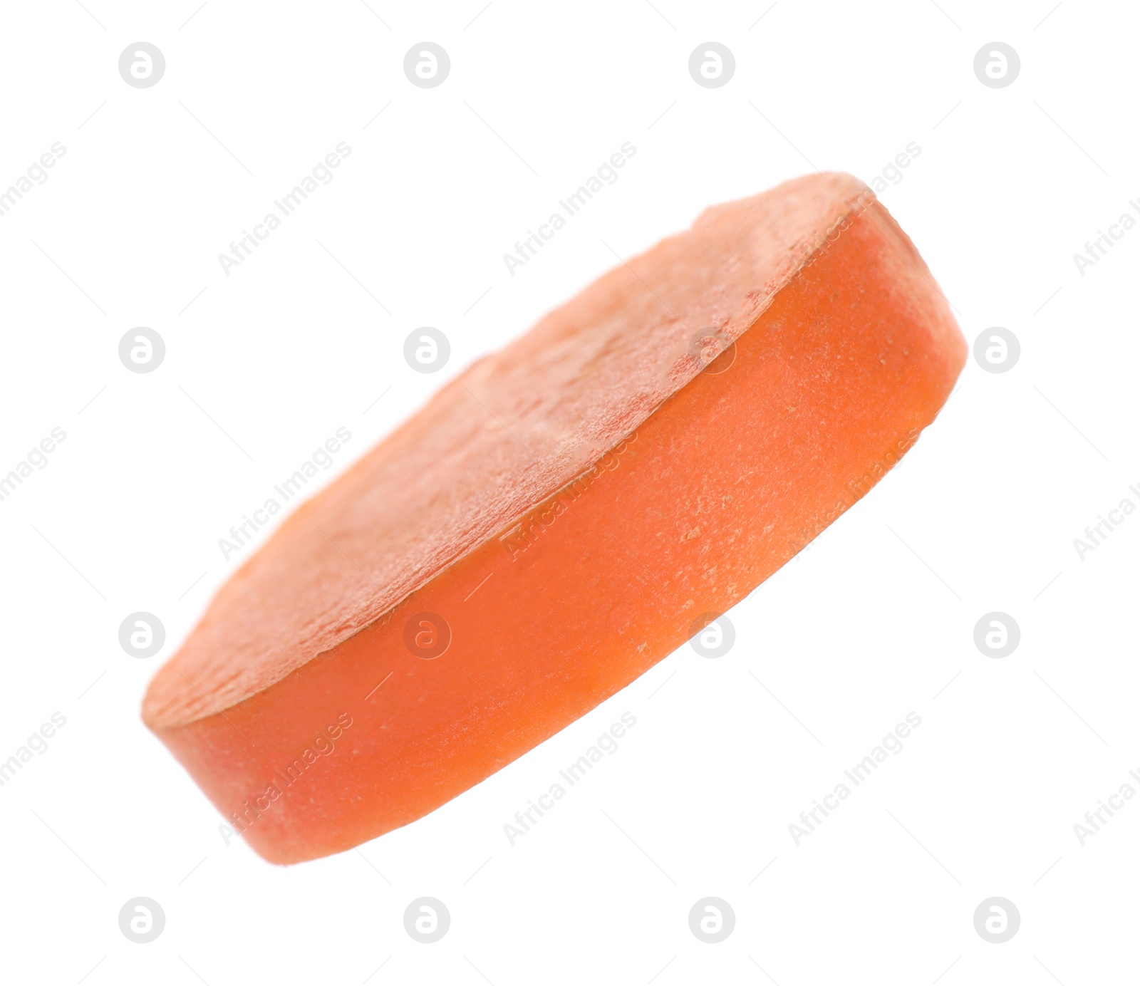 Photo of Slice of fresh ripe carrot isolated on white