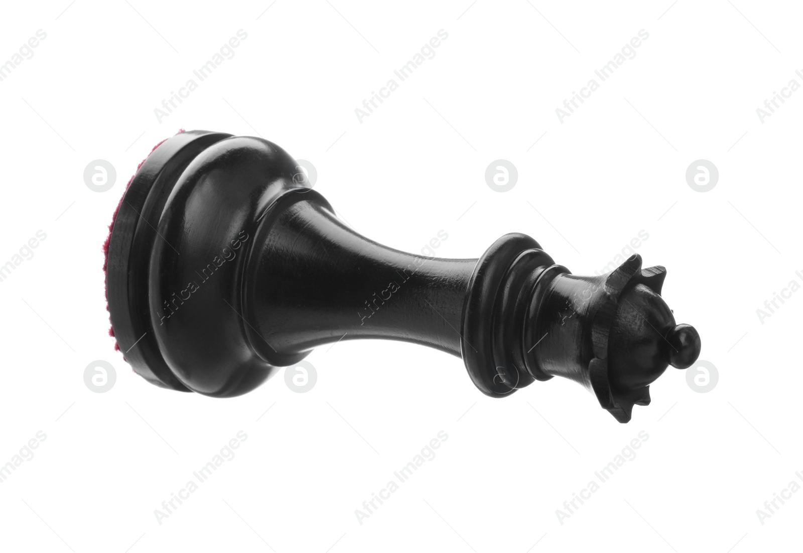 Photo of Black wooden chess queen isolated on white