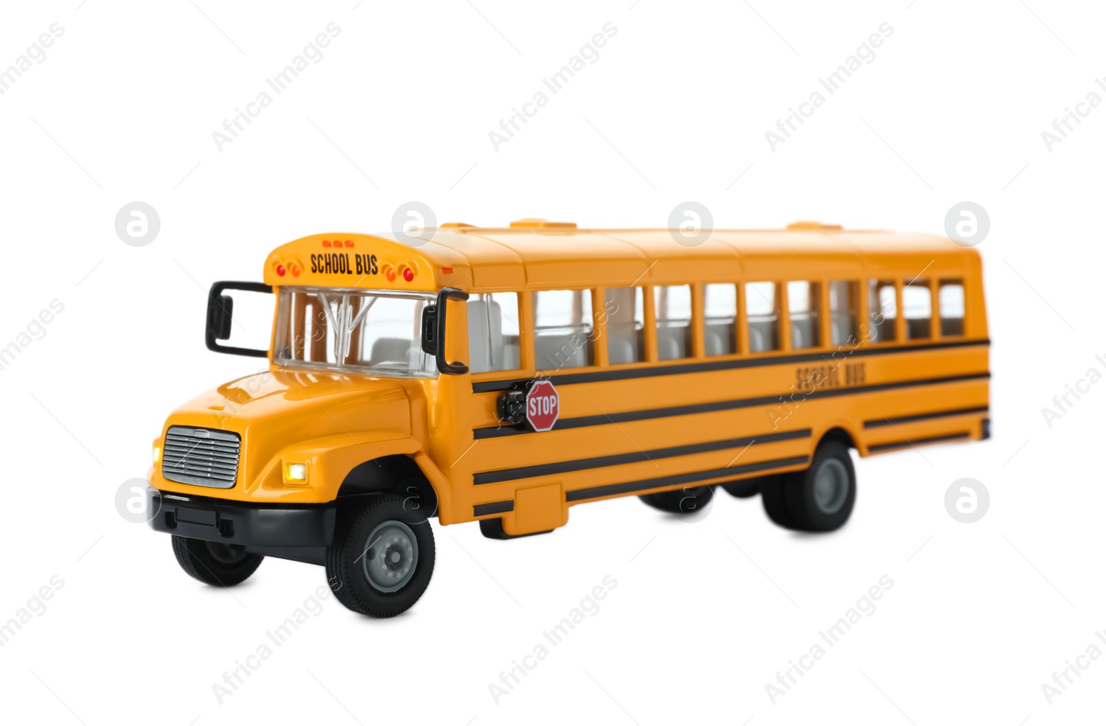 Photo of Yellow school bus isolated on white. Transport for students