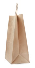 Empty shopping paper bag isolated on white