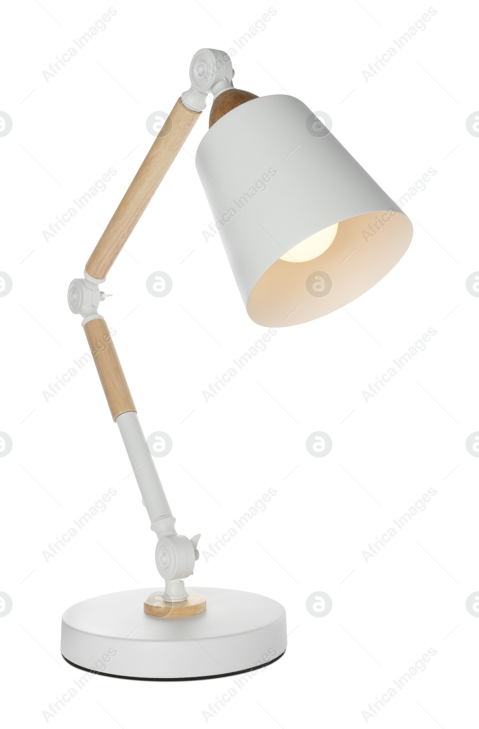 Photo of Stylish modern table lamp isolated on white