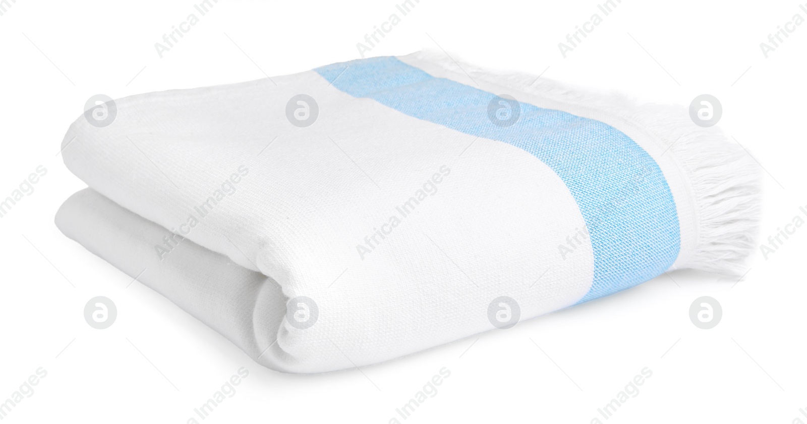 Photo of One soft beach towel isolated on white