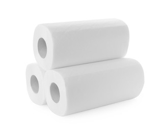 Rolls of paper towels isolated on white