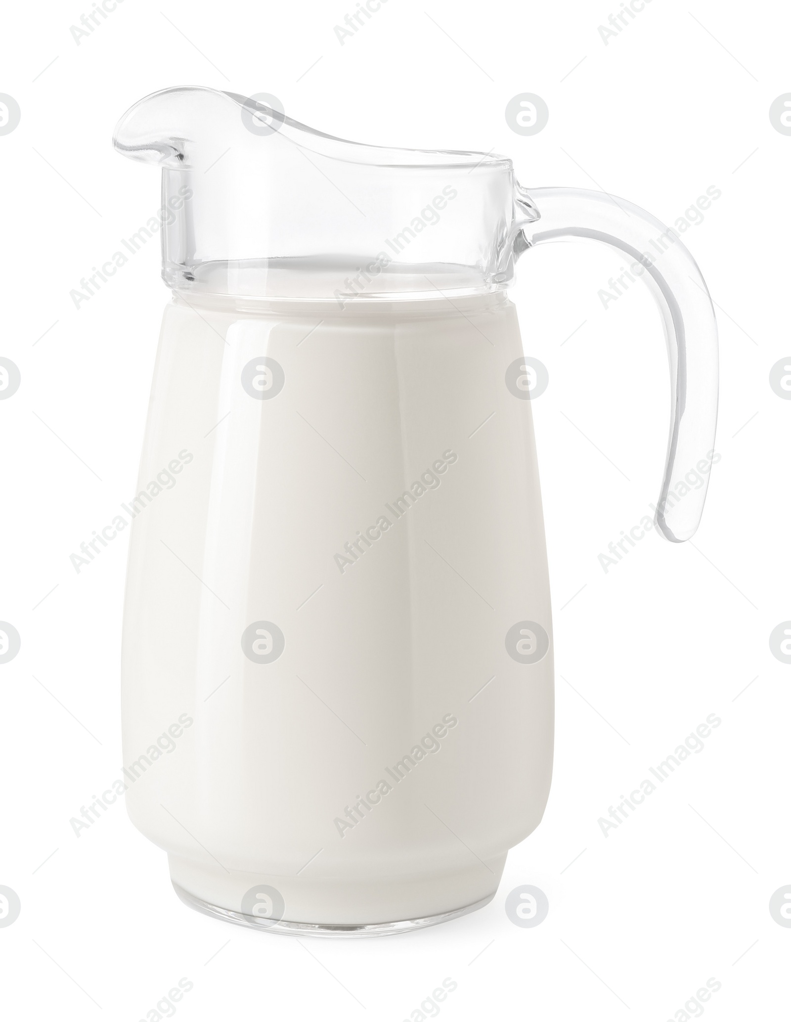 Photo of One jug of fresh milk isolated on white