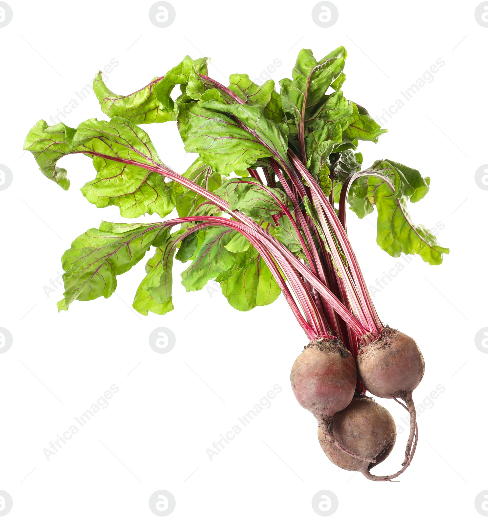 Photo of Raw ripe beets with leaves isolated on white