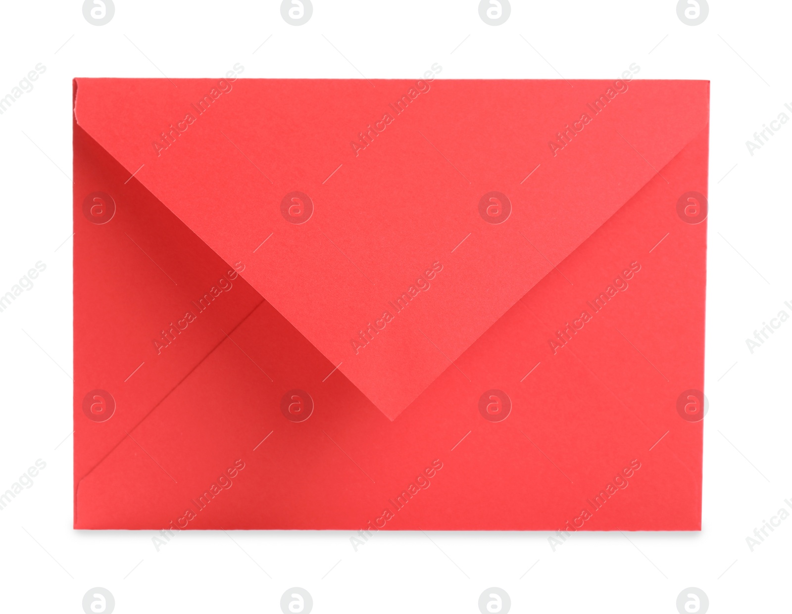 Photo of One red letter envelope isolated on white