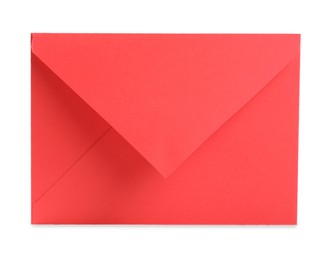 Photo of One red letter envelope isolated on white