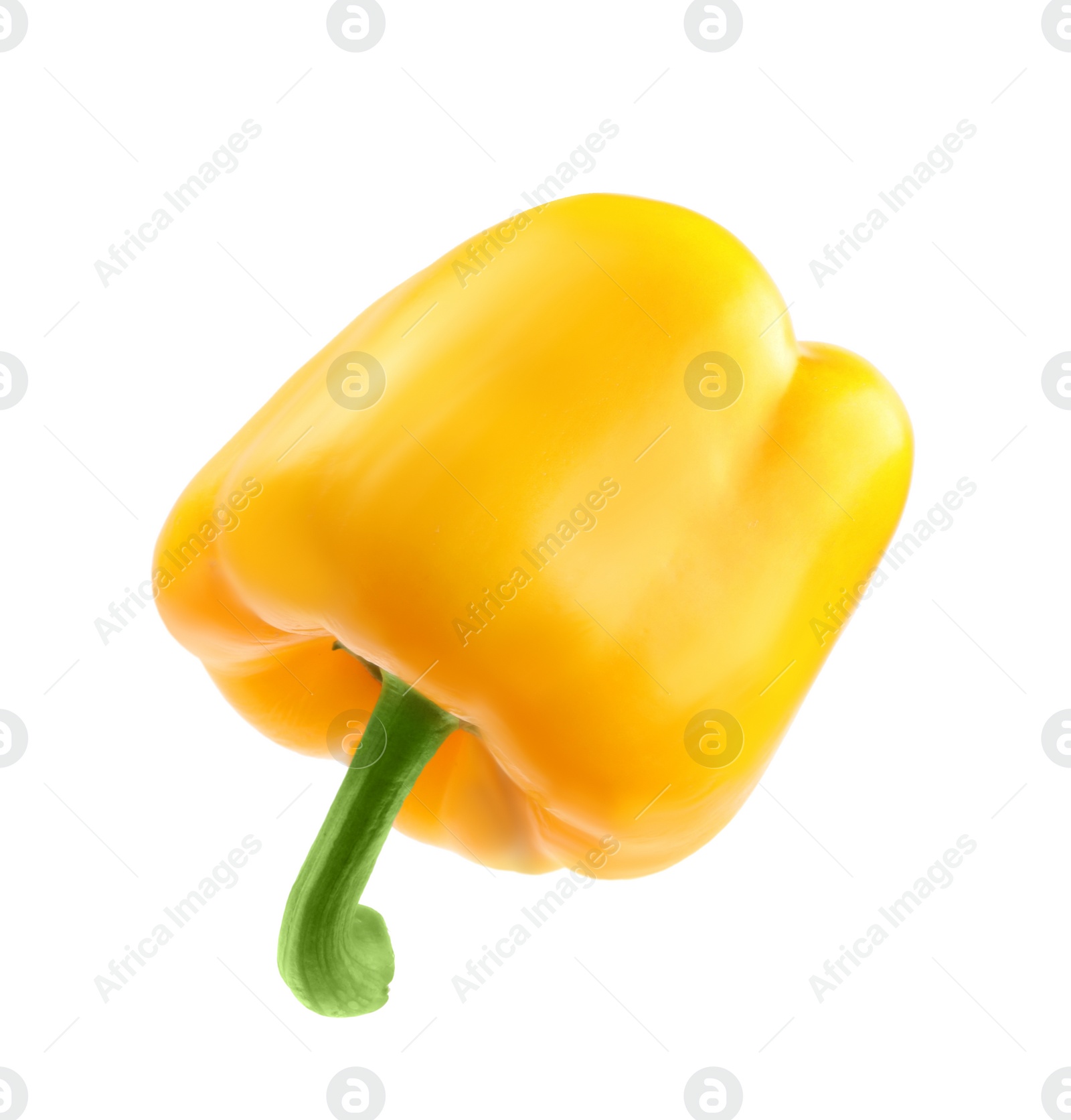 Photo of Ripe yellow bell pepper isolated on white